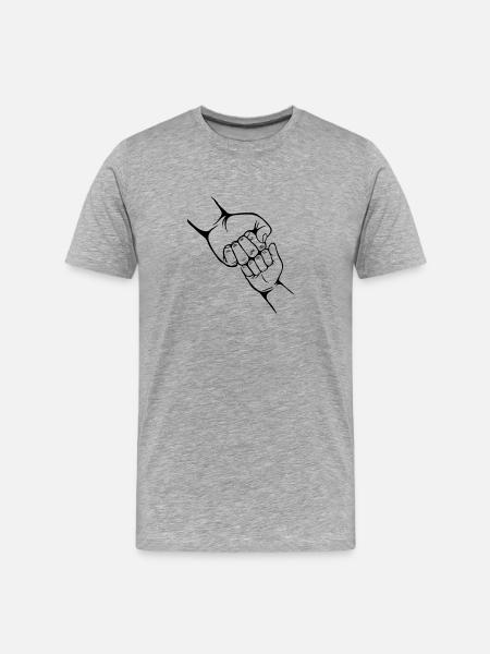 Matchende Father Son Stamp Outfit og tilbehør - Herre Premium T-shirt økologisk - grå meleret