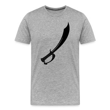 Schwert - Männer Premium Bio T-Shirt - Grau meliert - Vorne - Damien (186cm)