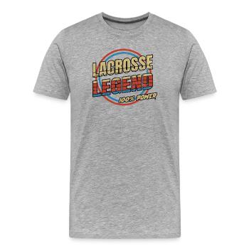 Lacrosse Legend - Men's Premium Organic T-Shirt - heather grey - Front - Damien (186cm)