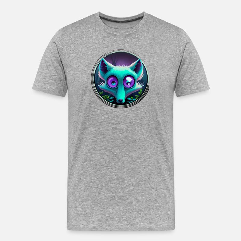 Leuchtender Fuchsschwamm im Fantasystil - Männer Premium Bio T-Shirt - Grau meliert