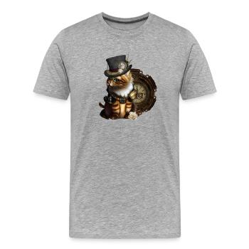 Diese Steampunk-Kätzchen werden Ihr Herz höher schlagen lassen - Männer Premium Bio T-Shirt - Grau meliert - Vorne - Damien (186cm)
