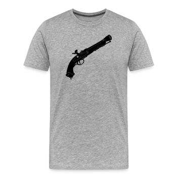 Pirate pistol - Men's Premium Organic T-Shirt - heather grey - Front - Damien (186cm)