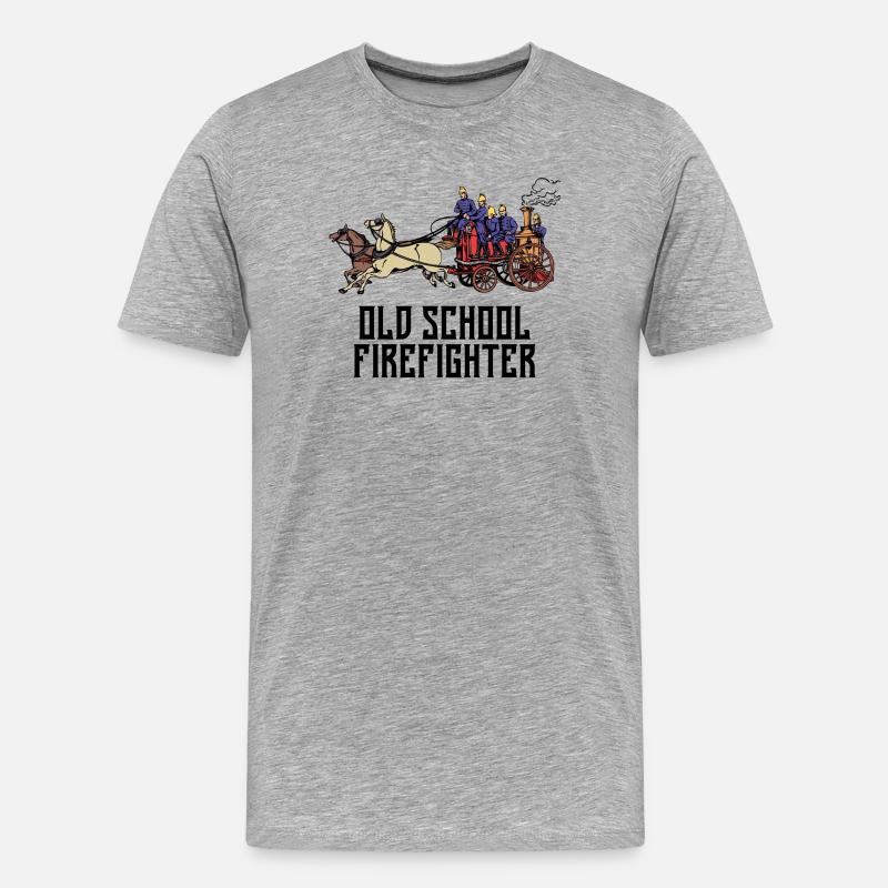 Berufsfeuerwehr Feuerwehrmann Feuerwehr Statement - Männer Premium Bio T-Shirt - Grau meliert