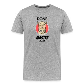 Master 2023 - Männer Premium Bio T-Shirt - Grau meliert - Vorne - Damien (186cm)