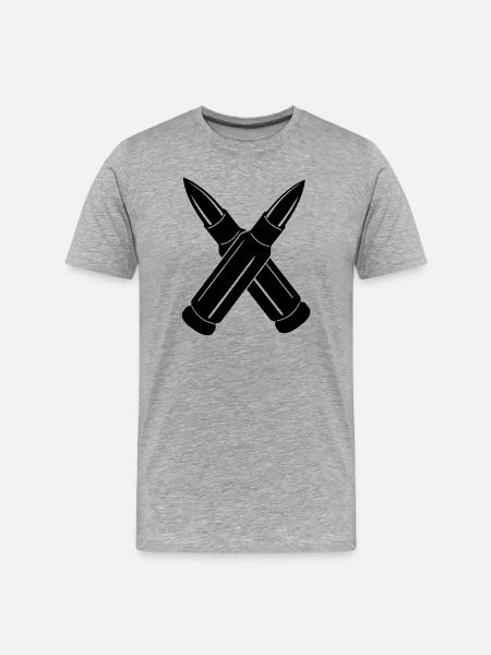Two bullets crossed - Men's Premium Organic T-Shirt - heather grey