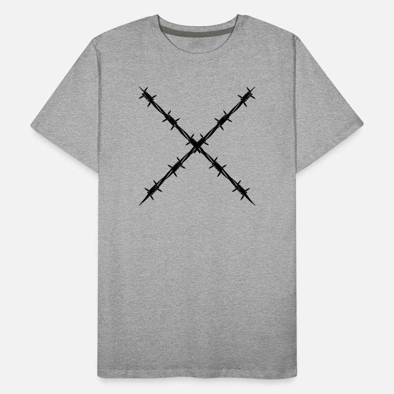 Fil de fer barbelé croisé T-shirt bio Premium Homme