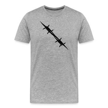 Barbed wire coupling piece - Men's Premium Organic T-Shirt - heather grey - Front - Damien (186cm)