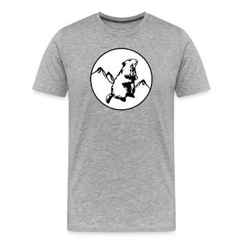 Murmeltier mit Bergen - Männer Premium Bio T-Shirt - Grau meliert - Vorne - Damien (186cm)