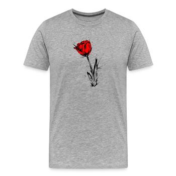 Tulipe - T-shirt bio Premium Homme - gris chiné - Devant - Damien (186cm)