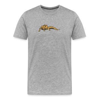 Lizard - Men's Premium Organic T-Shirt - heather grey - Front - Damien (186cm)