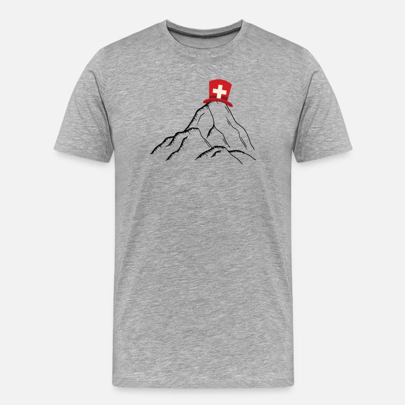 Schweiz - Schweizer Berge - Männer Premium Bio T-Shirt - Grau meliert