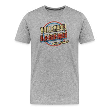 Légende du volleyball - T-shirt bio Premium Homme - gris chiné - Devant - Damien (186cm)