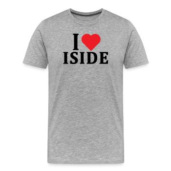 t-shirt J’aime Isis idée cadeau t-shirt - T-shirt bio Premium Homme - gris chiné - Devant - Damien (186cm)