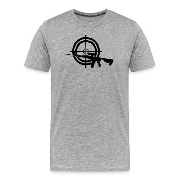 Colt c7 avec visière - T-shirt bio Premium Homme - gris chiné - Devant - Damien (186cm)