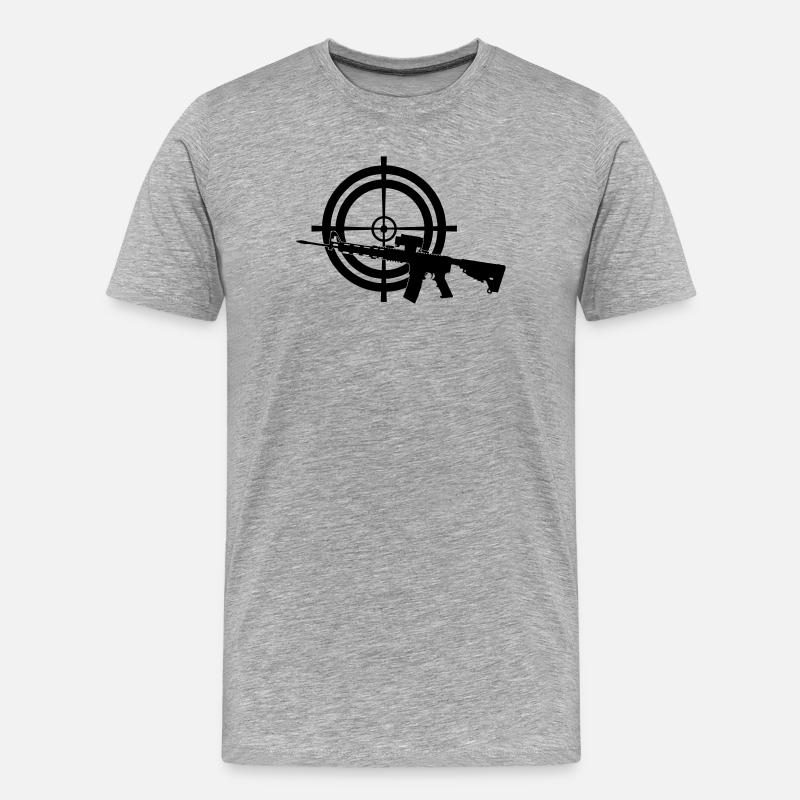 Colt c7 mit Visier - Männer Premium Bio T-Shirt - Grau meliert