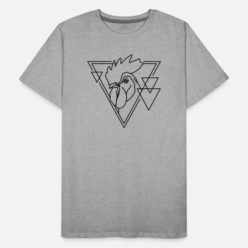 Coq en forme géométrique - Conception d’art au trait T-shirt bio Premium Homme