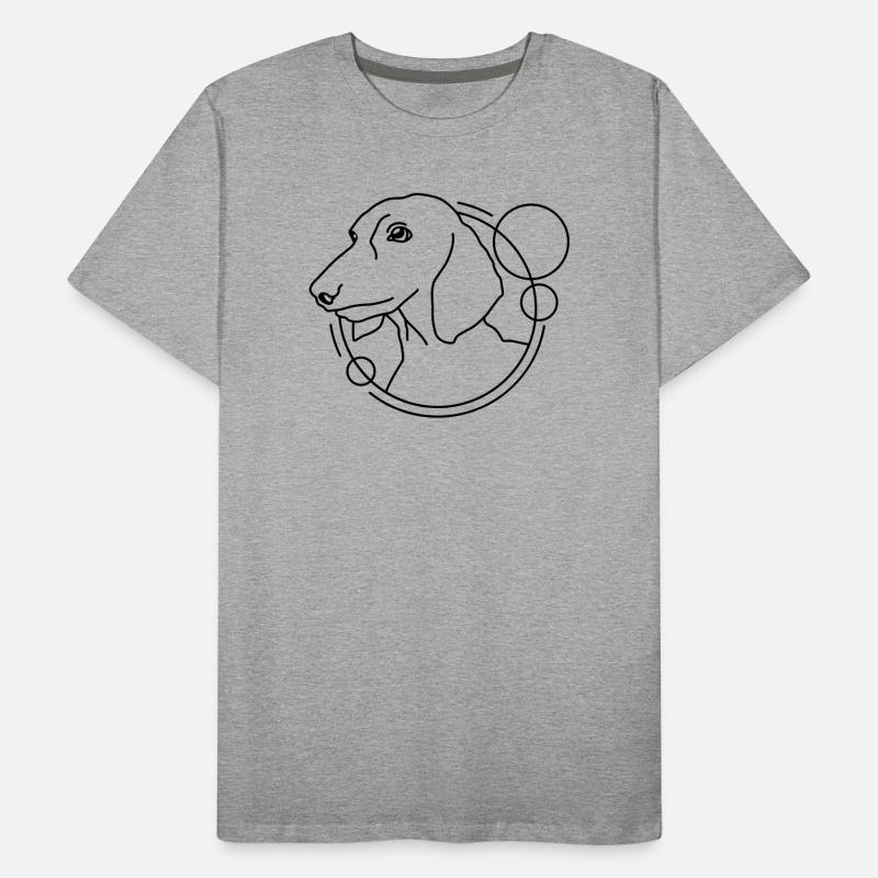 Dackel in geometrischer Form - Line-Art-Design Männer Premium Bio T-Shirt