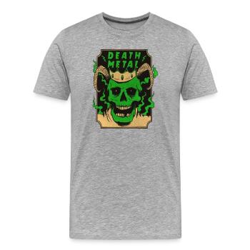 Death Metal Design - T-shirt bio Premium Homme - gris chiné - Devant - Damien (186cm)