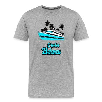 Conception de yacht Cruise Bahamas - T-shirt bio Premium Homme - gris chiné - Devant - Damien (186cm)