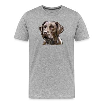 Labrador - Men's Premium Organic T-Shirt - heather grey - Front - Damien (186cm)