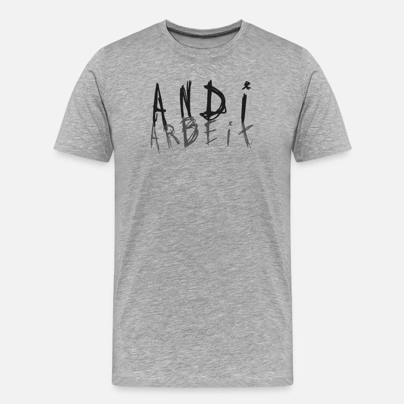Andi Arbeit - Andreas, Andrea, Andy - Männer Premium Bio T-Shirt - Grau meliert