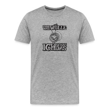 Komme was Wolle ich Schaf das - Männer Premium Bio T-Shirt - Grau meliert - Vorne - Damien (186cm)