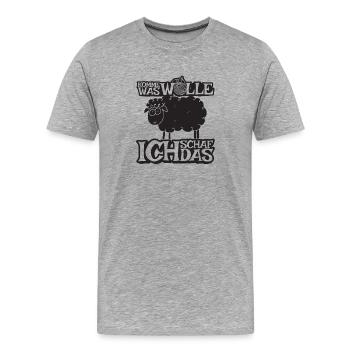 Komme was Wolle ich Schaf das - Männer Premium Bio T-Shirt - Grau meliert - Vorne - Damien (186cm)