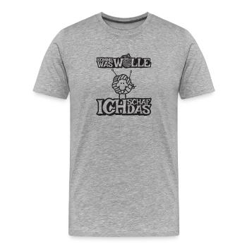 Komme was Wolle ich Schaf das - Männer Premium Bio T-Shirt - Grau meliert - Vorne - Damien (186cm)