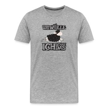 Komme was Wolle ich Schaf das - Männer Premium Bio T-Shirt - Grau meliert - Vorne - Damien (186cm)
