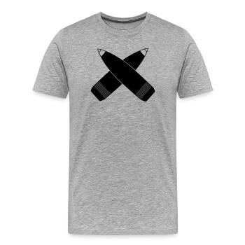 Two crossed grenades - Men's Premium Organic T-Shirt - heather grey - Front - Damien (186cm)