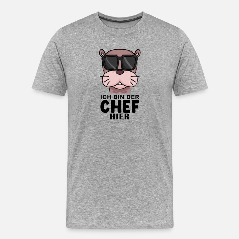 Cool Robbe Chef Spruch - Männer Premium Bio T-Shirt - Grau meliert