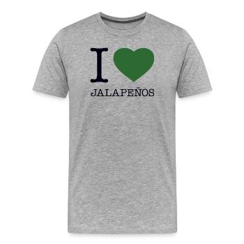 J’ADORE JALAPENOS - T-shirt bio Premium Homme - gris chiné - Devant - Damien (186cm)