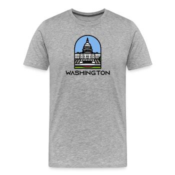 Washington - Washington State Capitol - Men's Premium Organic T-Shirt - heather grey - Front - Damien (186cm)