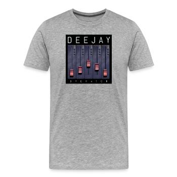 Conception du Fader de l’opérateur Deejay - T-shirt bio Premium Homme - gris chiné - Devant - Damien (186cm)