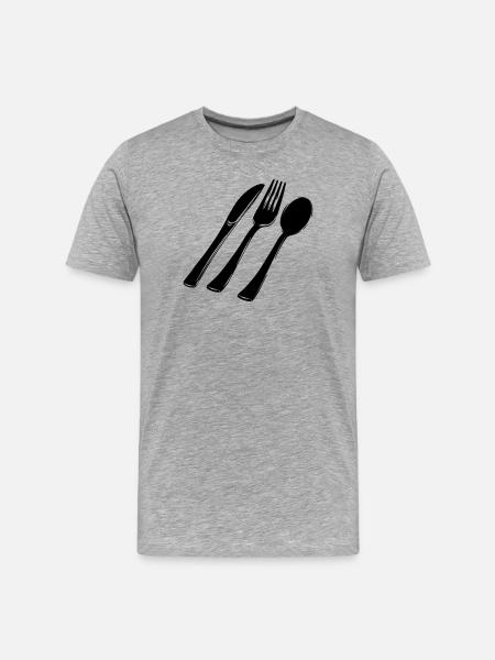 Cutlery fork spoon and knife - Men's Premium Organic T-Shirt - heather grey
