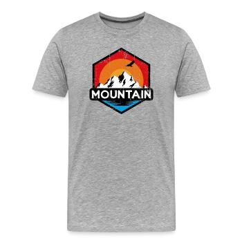 Mountain retro - Men's Premium Organic T-Shirt - heather grey - Front - Damien (186cm)