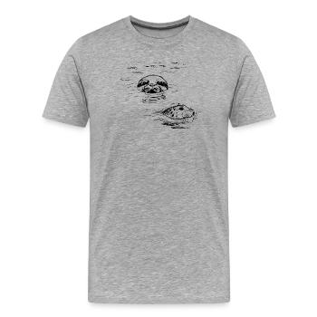 Sceaux dessinés à la main, Shetland - T-shirt bio Premium Homme - gris chiné - Devant - Damien (186cm)
