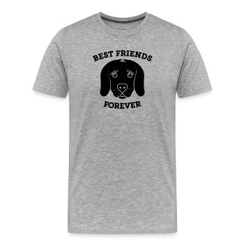 Dogs - Best Friends Forever (black) - Männer Premium Bio T-Shirt - Grau meliert - Vorne - Damien (186cm)
