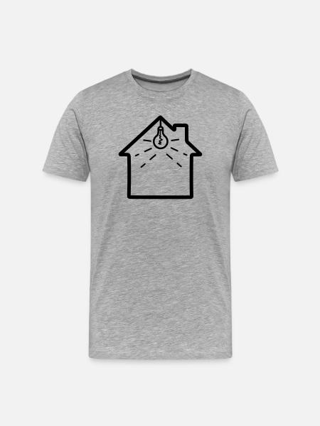 Electrician lighting in the house - Men's Premium Organic T-Shirt - heather grey