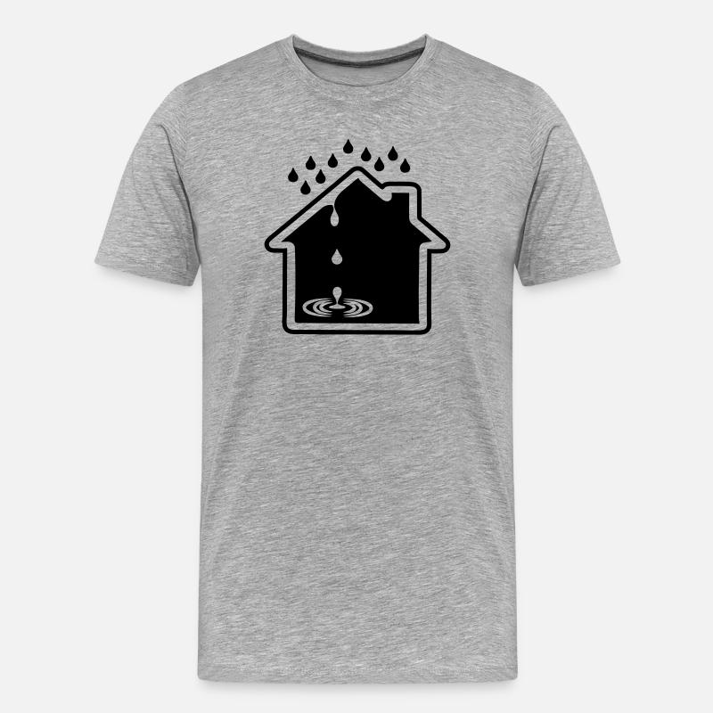 Hausleckage - Männer Premium Bio T-Shirt - Grau meliert