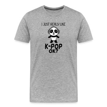 k Pop Dire Panda - T-shirt bio Premium Homme - gris chiné - Devant - Damien (186cm)