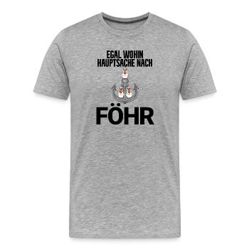 Nordsee Föhr - Männer Premium Bio T-Shirt - Grau meliert - Vorne - Damien (186cm)