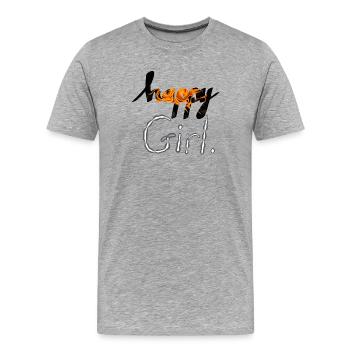 fille heureuse - T-shirt bio Premium Homme - gris chiné - Devant - Damien (186cm)