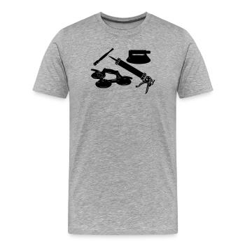 Glaser-Werkzeuge - Männer Premium Bio T-Shirt - Grau meliert - Vorne - Damien (186cm)