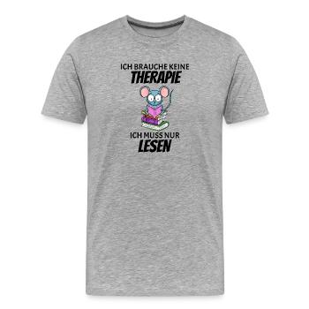 Lesen Buch Bücher Leser Geschenk - Männer Premium Bio T-Shirt - Grau meliert - Vorne - Damien (186cm)