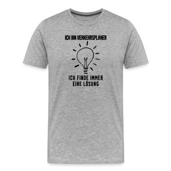 Verkehrsplaner Geschenk - Männer Premium Bio T-Shirt - Grau meliert - Vorne - Damien (186cm)