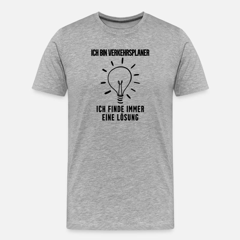 Verkehrsplaner Geschenk - Männer Premium Bio T-Shirt - Grau meliert