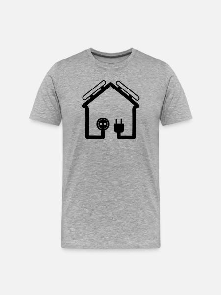 House with solar panels - Men's Premium Organic T-Shirt - heather grey