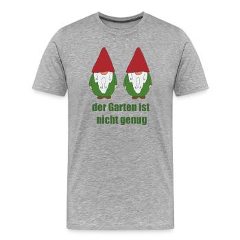 Gartenzwerge lustig - Männer Premium Bio T-Shirt - Grau meliert - Vorne - Damien (186cm)