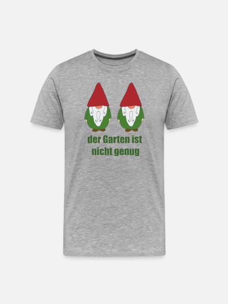 Gartenzwerge lustig - Männer Premium Bio T-Shirt - Grau meliert